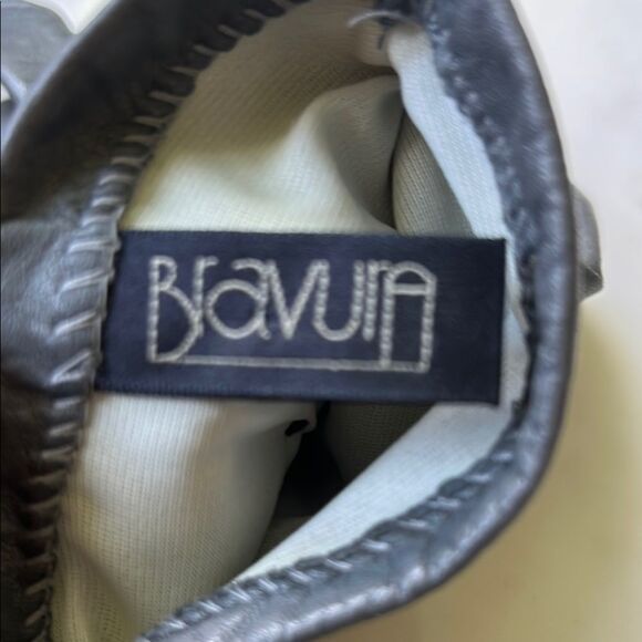 Vintage elegant gray Leather Gloves small - Picture 4 of 6